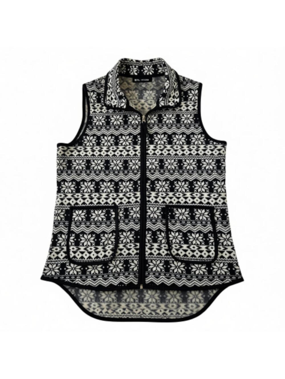 Vermont Country Store Womens Large Fair Isle Snowflake Vest Zip Up EUC+